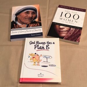 Inspirational books x 3, Mother Teresa, women of the Bible, God has a plan B